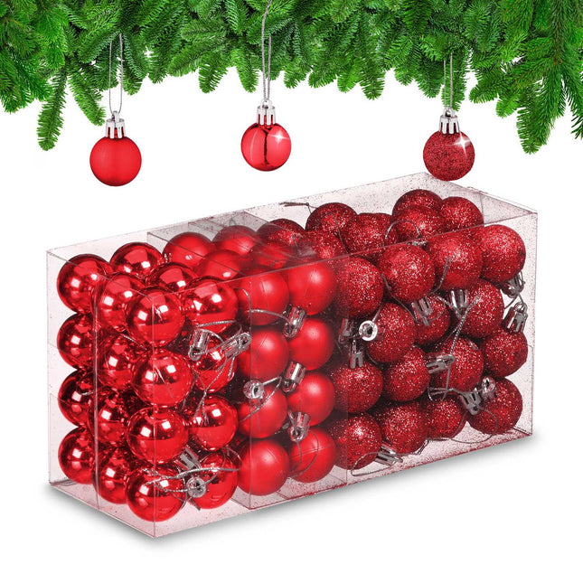 Set de bulete de pom de Crăciun, 96 de ornamente din plastic