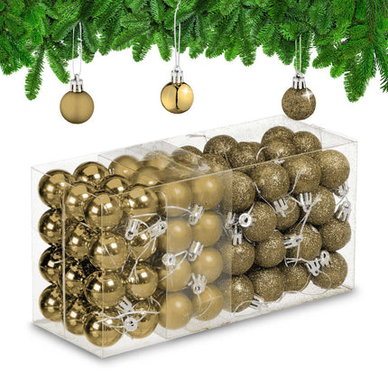 Set de bulete de pom de Crăciun, 96 de ornamente din plastic