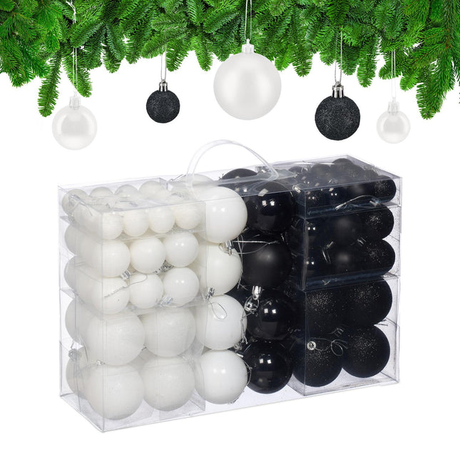 Set de baldouri pentru brad, alb-negru, diferite finisaje