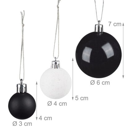 Set de baldouri pentru brad, alb-negru, diferite finisaje