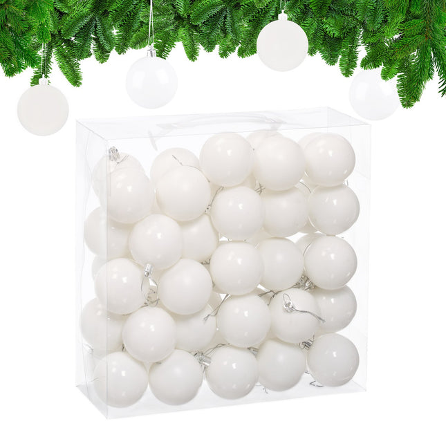 Set de balouri de pom de Crăciun, finisaj mat și lucios, pachet de 50