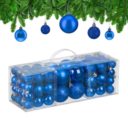 Set de bulete de pom de Crăciun, finisaj mat/strălucitor/sclipitor