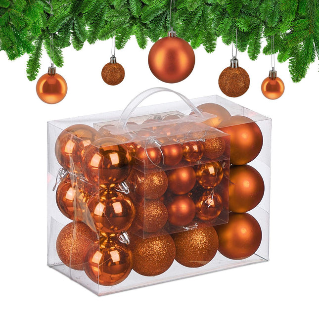 Set de bulete de pom de Crăciun, finisaj mat/strălucitor/sclipitor