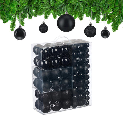 Set de bulete de pom de Crăciun, finisaj mat/strălucitor/sclipitor