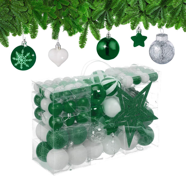 Set de ornamente pentru brad, 101 globuri din plastic