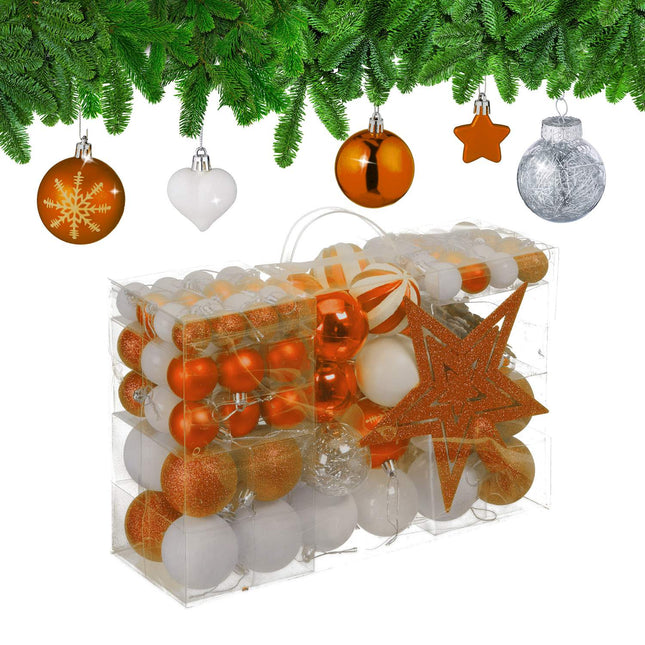 Set de ornamente pentru brad, 101 globuri din plastic