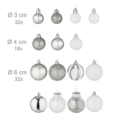 Set ornamente pentru bradul de Crăciun, 101 globuri din plastic