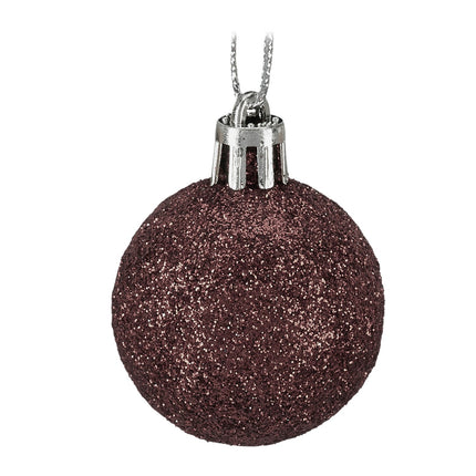 Set de ornamente pentru pomul de Crăciun, 50 de sclipici, finisaje mixte