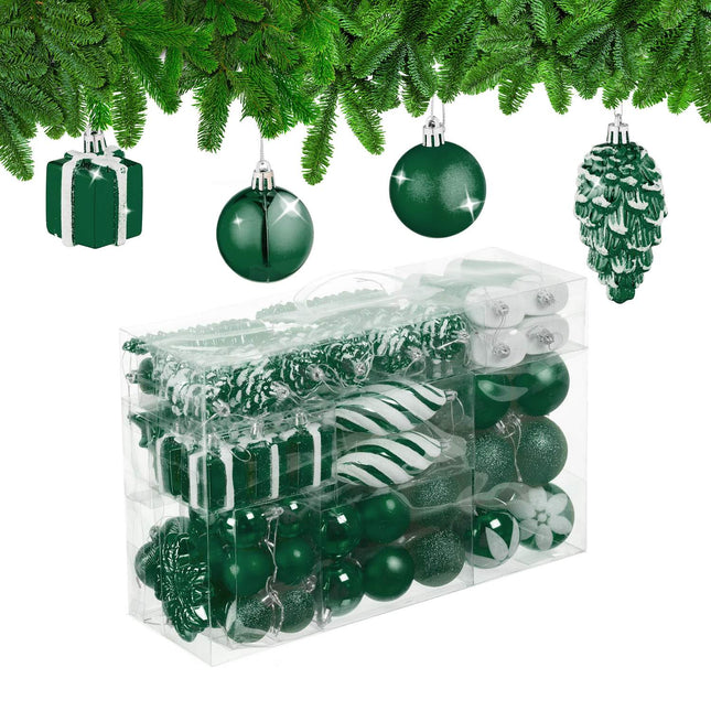 Set de ornamente pentru brad, 72 de piese și decorațiuni
