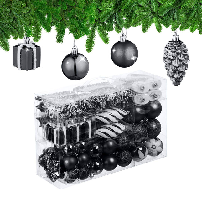 Set ornamente pentru bradul de Crăciun, 72 de piese