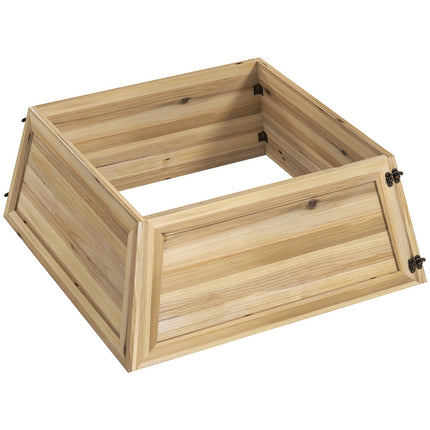 Fustă pentru brad de Crăciun, 65x65 cm, lemn natural