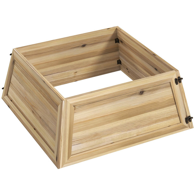 Fustă pentru brad de Crăciun, 65x65 cm, lemn natural