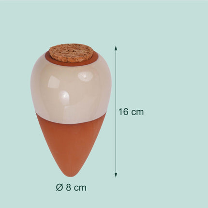 Conuri de udare din lut cu capace, 350 ml, bej, pachet de 4