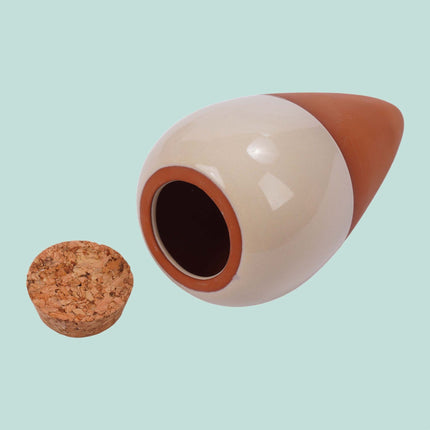 Conuri de udare din lut cu capace, 350 ml, bej, pachet de 4
