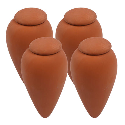 Conuri de udare din lut cu capace, 350 ml, set de 4