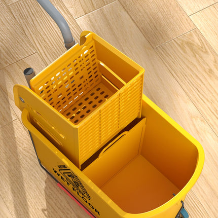 Carucior de curatare cu roti, capacitate 20L, galben