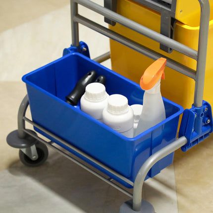 Cărucior de curățare cu storcător, capacitate 25L, 4 roți, galben
