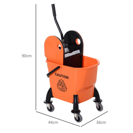 Cleaning trolley with turner and 26L mobile bucket