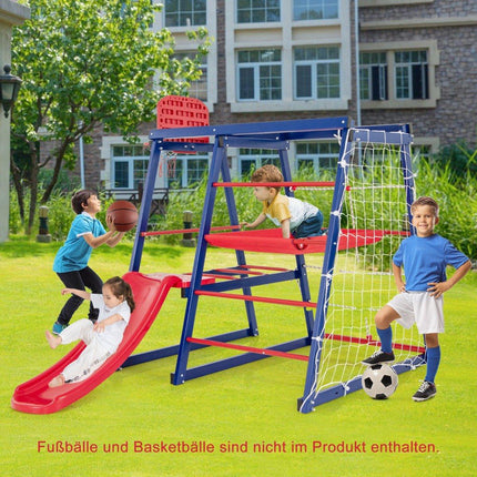 Climbing frame outdoor 7 in 1 playground with slide climbing ladder rope ladder for indoor and outdoor 150 x 142 x 146 cm