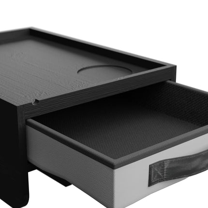 Raft de noptiera din bambus cu clips cu sertar pentru spatii mici