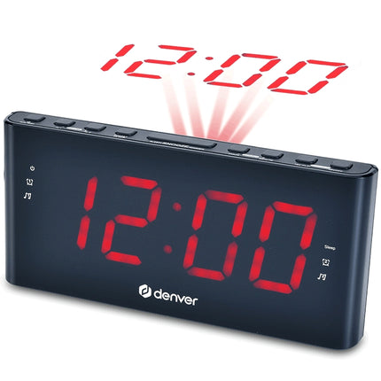 Clock radio with projection and two alarms