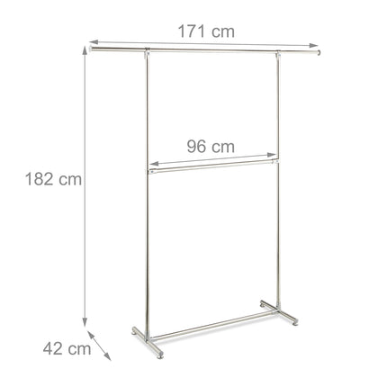 Clothes hanger with 2 bars