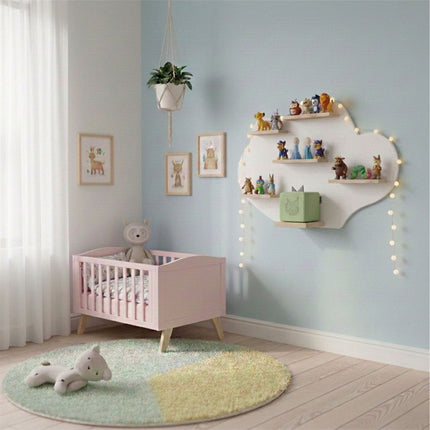 Cloud Wall Shelf for Tonies and Toniebox, Holds 20 Figures, White