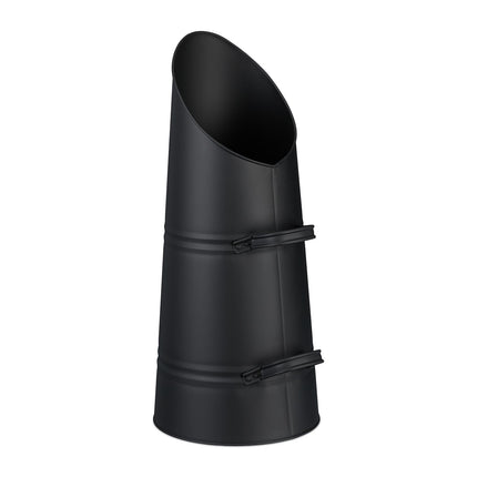 Coal Scuttle 16L - Fier, negru mat, mânere duble
