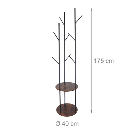 Cuier cu 8 cârlige și 2 rafturi, 175 cm