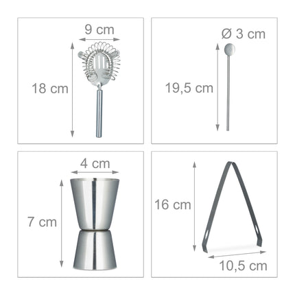 Cocktail set stainless steel 5 parts