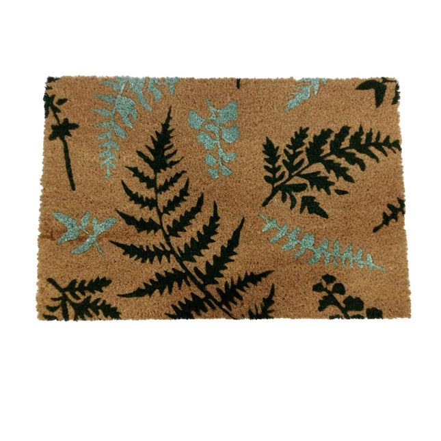 Covoraș de ușă cu nucă de cocos, design botanic, 60x40 cm, antiderapant