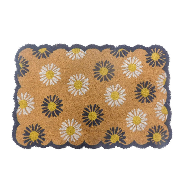 Covoraș de ușă cu nucă de cocos, design botanic, 60x40 cm, antiderapant