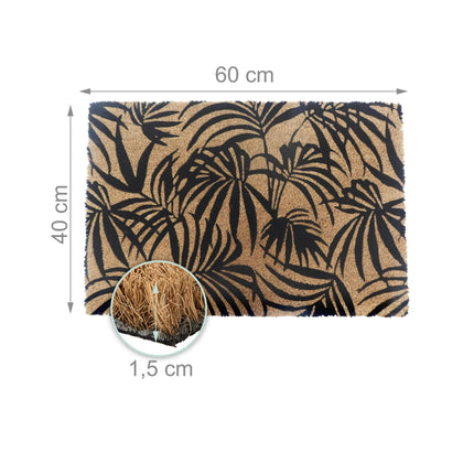 Covoraș de ușă cu model nucă de cocos, antiderapant, design botanic, 60x40 cm