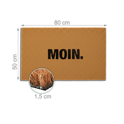 Covoraș de intrare cu model de nucă de cocos, 80x50 cm, antiderapant, durabil