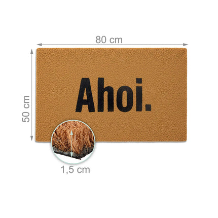 Covoraș de intrare cu model de nucă de cocos, 80x50 cm, antiderapant, durabil