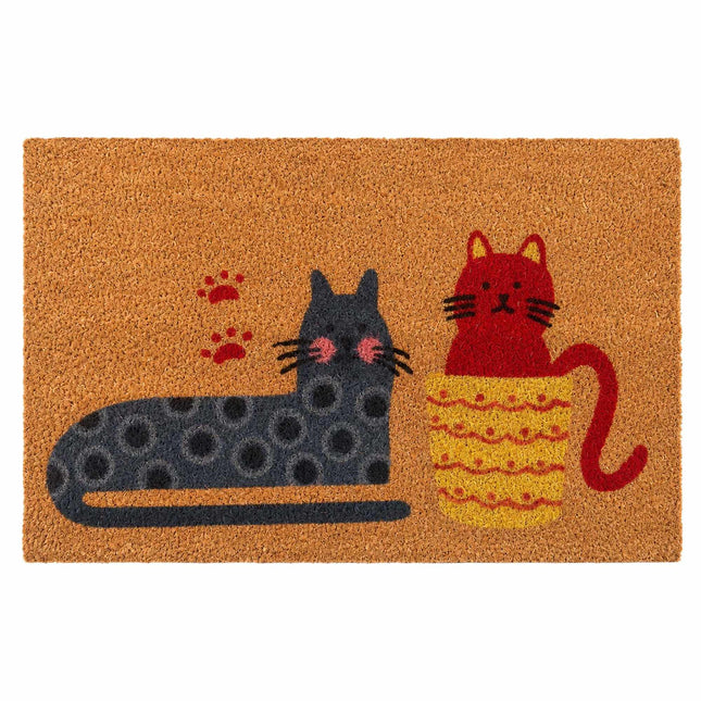Covoraș de intrare cu animale din fibră de cocos, 60x40 cm, antiderapant