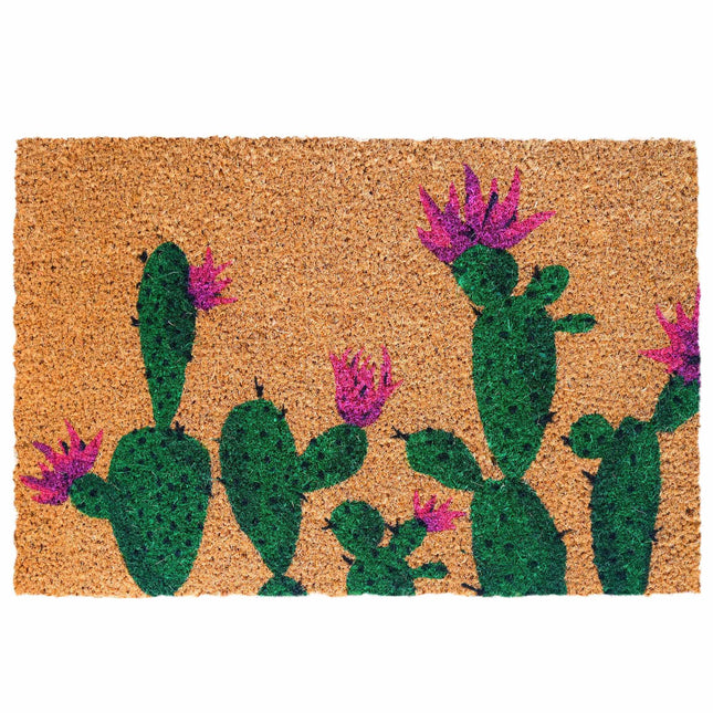 Covoraș de ușă din fibră de cocos, design botanic, 60x40 cm