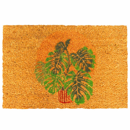 Covoraș de ușă din fibră de cocos, design botanic, 60x40 cm