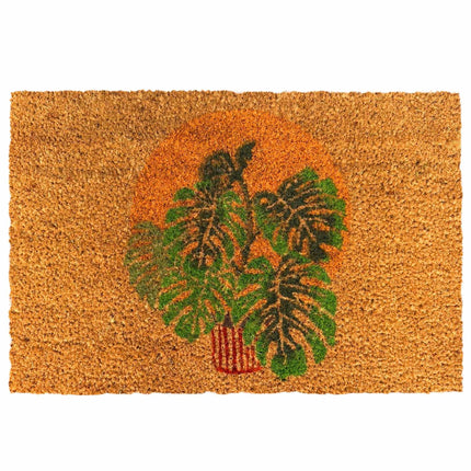 Covoraș de ușă din fibră de cocos, design botanic, 60x40 cm