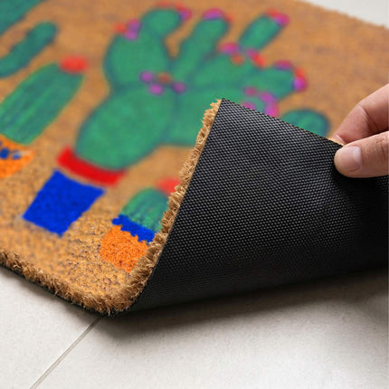 Covoraș de ușă din fibră de cocos, design botanic, 60x40 cm