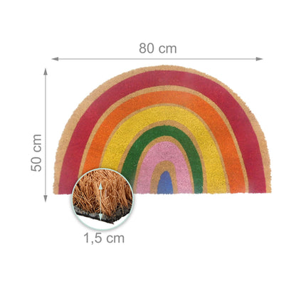 Covoraș semirotund cu model cocos, 80x50 cm, antiderapant