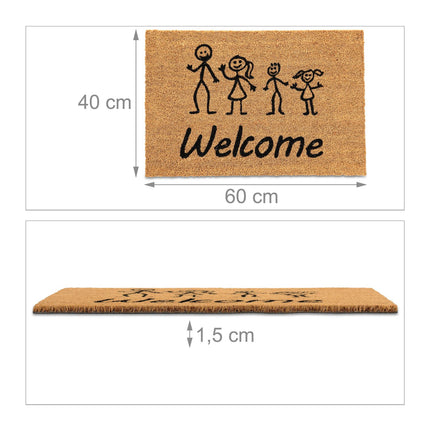 Coconut door mat Welcome