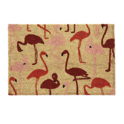 Preș din fibră de cocos cu flamingo