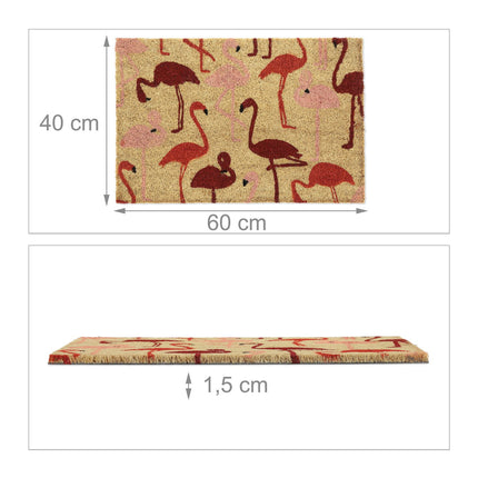 Preș din fibră de cocos cu flamingo