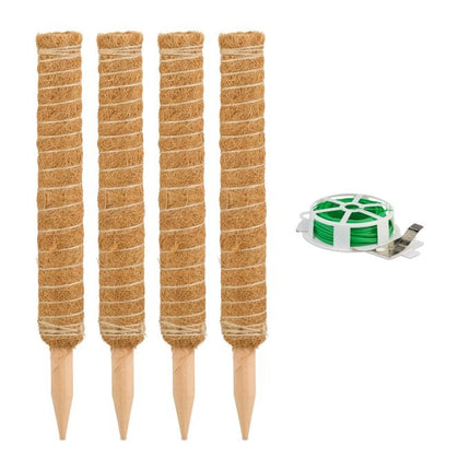 Bețișoare de cocos 4-pachet 40 cm cu sârmă florală