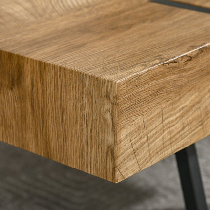 Masuta de cafea Masuta laterala Masa de canapea cu suporturi reglabile pentru picioare Masa de living design industrial Mdf metal lemn natural 105 x 60 x 42 cm