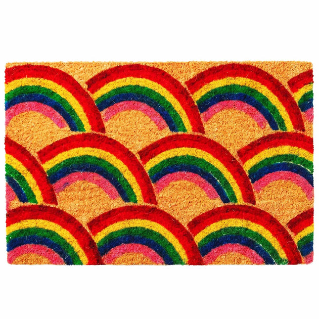 Covoraș de ușă din cocos, 60x40 cm – Decorativ, antiderapant, durabil