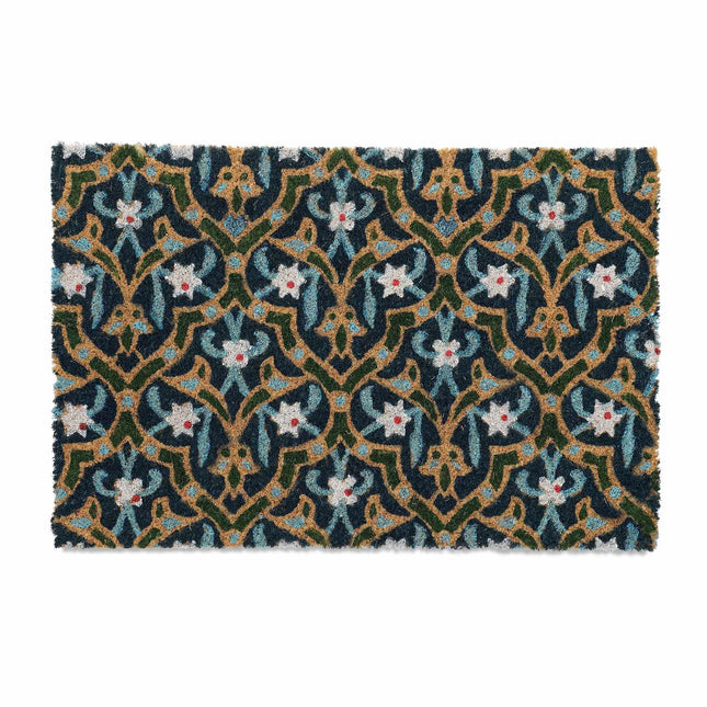Preș din nucă de coco - Design floral oriental, antiderapant, durabil