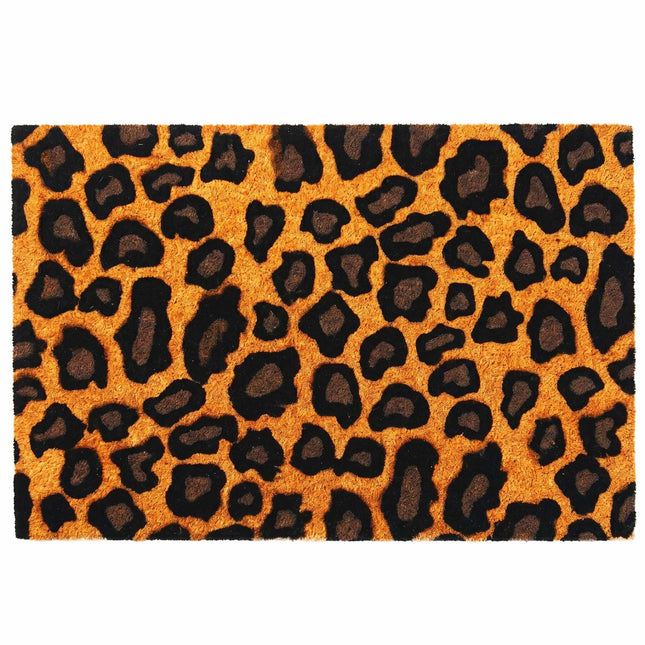 Covoraș de ușă din cocos cu motiv, 60x40 cm, spate antiderapant