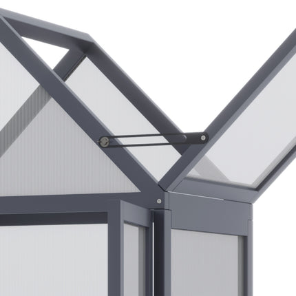 Mini greenhouse, 3-level wooden frame with hinged roof